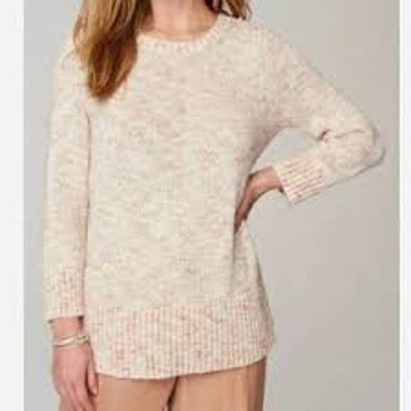 NWT J. Jill Women’s 3/4 Sleeve Textured Soft Knit Pullover Sweater Size XL Cream - Picture 1 of 6